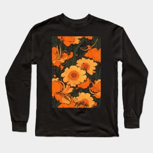 Beautiful Stylized Orange Flowers, for all those who love nature #160 Long Sleeve T-Shirt